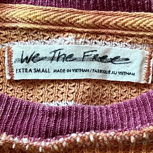 Free People Tuck It Baby Ringer Tee Terracotta/Raspberry Combo Extra Small - Picture 14 of 16